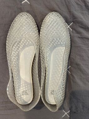 wild fable Clear/Silver Woven Jelly Flats
